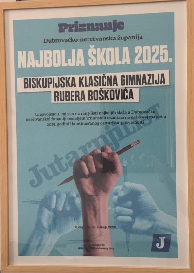 Veliki uspjeh naše škole – među najboljima u županiji po rezultatima državne mature!